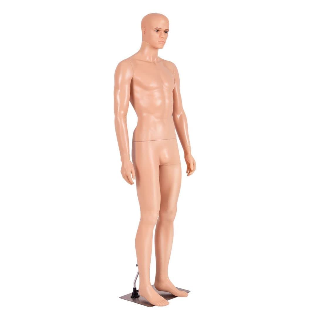184cm Male Mannequin, Detachable Full Body Dress Form with Metal Base, Rotatable Head and Arms, Adjustable Mannequin Stand for Retail Clothing Shops