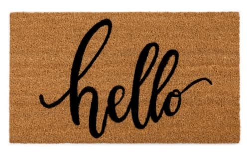 joybest Hello Door Mat with Heavy Duty Backing, Coco Coir Front Door Mats for Indoor and Outdoor Doormats, Front Porch Entrance, Home Entryway Farmhouse Decor, 17 x 30 inch