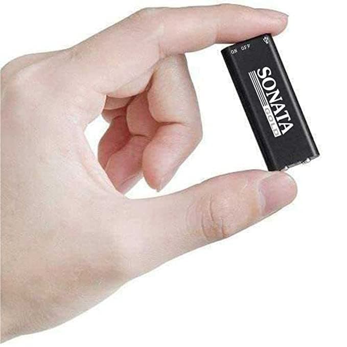 SONATA GOLD Mini Small Spy Voice Audio Recorder Super Long Storage Capacity 8GB up to 14 Hours Recording | Date & Time Stamp | Easy to Use | Crystal Clear Digital Recording Mp3 Player (8GB)