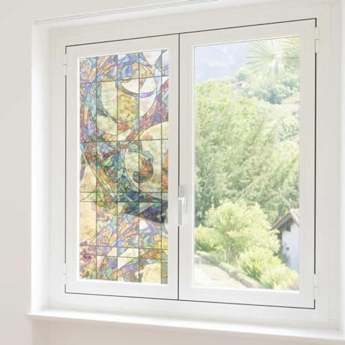 RoyalWallSkins Non-Adhesive Decorative Privacy Window Film Static Cling 24" x 40" (Meridian: 24" x 40")
