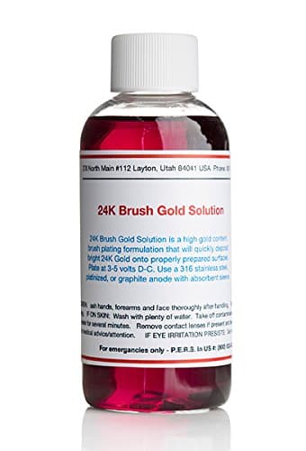 4 oz Liquid 24K Brush Gold Plating Solution Liquid - The Fastest, Most Durable, Best Value, Most Consistent Gold Solution from The Most Trusted Name in The Industry Instant Results