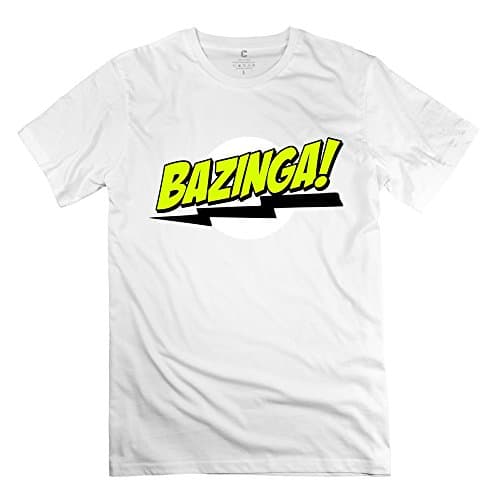 MAD Classic Bazinga Big Bang Theory TShirt Tee - Male's T Shirts White Size XXL