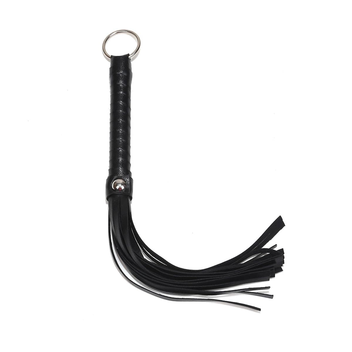 1psc 30cm Black Whip Props -Novelty Leather Pole Whip Durable Horse Riding Crop for Equestrian Performances Horse Training Stage Acts and Cosplay