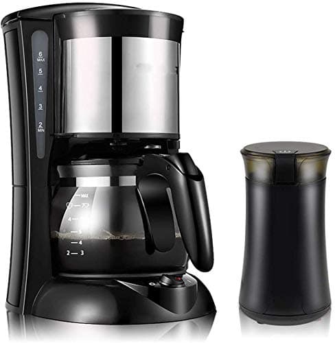 COUYY Portable automatic American coffee maker teapot with milk frother, all-steel body, smart insulation, anti-drip, black and white,Black