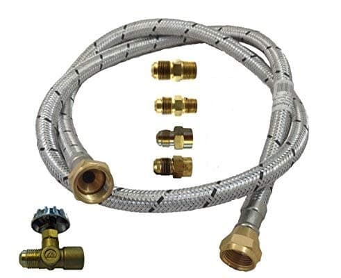 Low Pressure Out Door Gas Connector Kit Fit Most Gas Appliances [1205.2] Needle Valve Male/Female, Flare/NPT Connectors Adapts Male/Female from 1/4" to 3/8" (2.0 Meter- 6.56 Feet/78.72 inches)