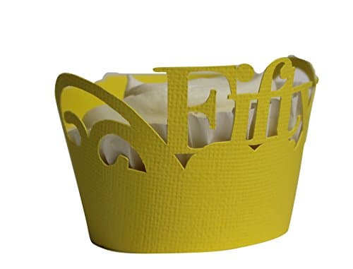 All About Details Fifty Cupcake Wrappers, Set of 12 (Yellow)