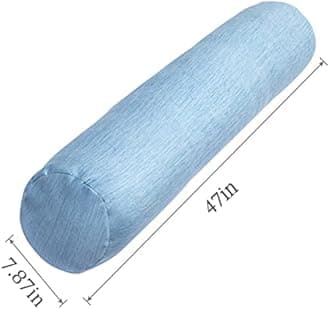 Body Pillow, Bolster Pillow with Cooling Cover, Long Round Roll Cylinder Pillow for Bed, 47" x 7.87", Blue