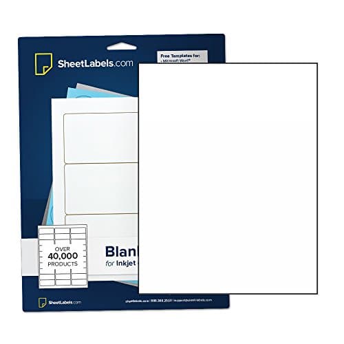 Sticker Paper, Full-Sheet Labels, All Purpose 8.5" x 11" White Matte, Laser or Inkjet Printing, No Back-Slit, 100 Labels