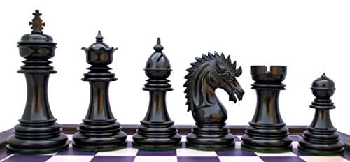 Staunton Castle, Thebes Series Wooden 4.4'' Chess Pieces, Best Chess Board Game - Beginner Learning Teaching Professional Optimal Weighted Chess Pieces, for Kids & Adults, Black