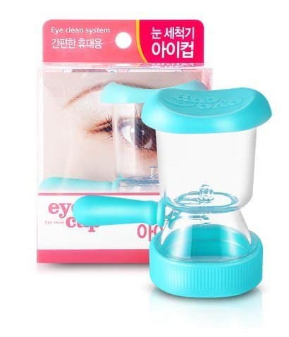 Eye Cup Korea Tritan Copolyester (BPA Free) Eye Clean System with Pressing Pipet Eye Wash (Blue)