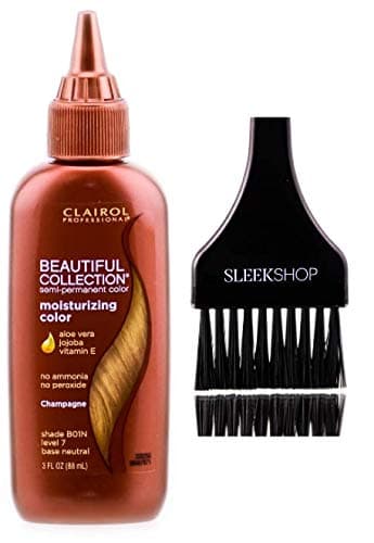 Clairol BEAUTIFUL COLLECTION Moisturizing SEMI-PERMANENT Hair Color (w/ Sleek Tint Brush) No Ammonia No Peroxide Haircolor Aloe Vera Jojoba Vitamin E (B01N - Champagne)