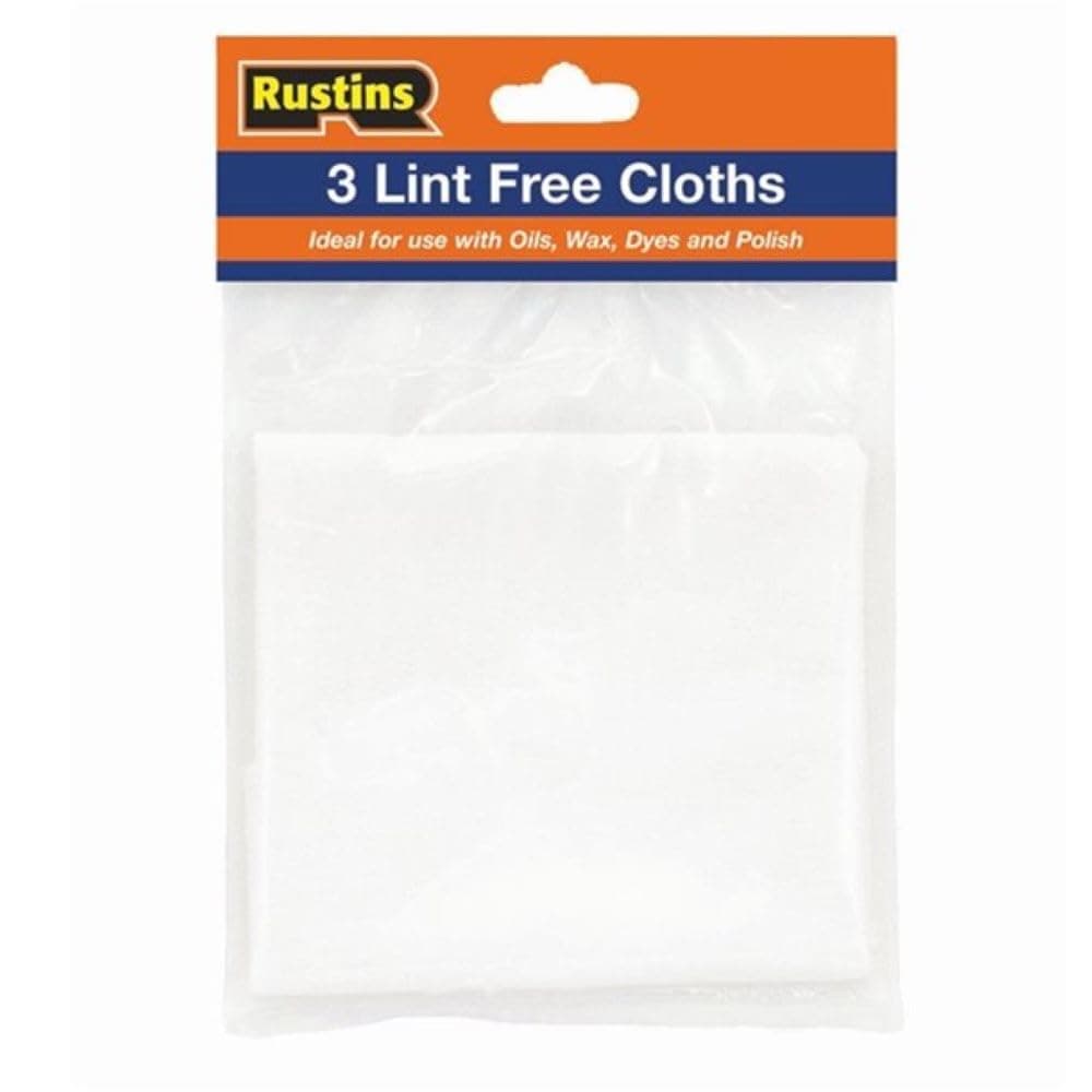 Rustins Lint-Free Cloths, Pack of 3 - Premium Quality, Absorbent Cloths for Effortless Furniture Oil Application