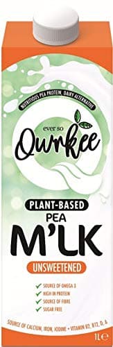 Qwrkee Pea M'LK (Pea Milk) Unsweetened 1 Litre (Pack of 2)
