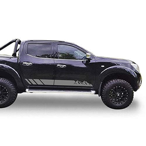 Decal Sticker Vinyl Side Mountain Stripes Compatible with Nissan Navara NP300 (Gray)