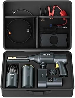 BAYU Car Pressure Washer, 300PSI Powerful Car Washer, Cordless Car Vacuum Cleaner, Portable Air Compressor, Portable Charger and Jumper for Car Bike Motor