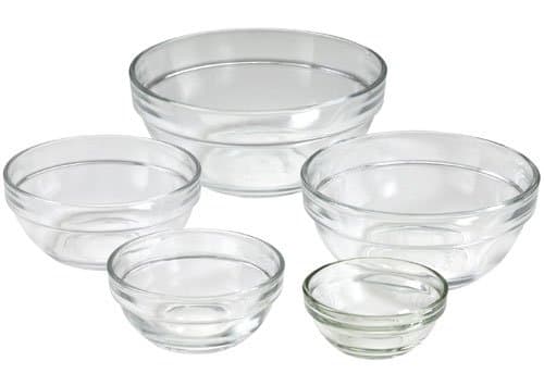 Glass Bowl Set / Dipping Bowls / Spa Manicure Bowls (5 Nested Bowls in Various Sizes)