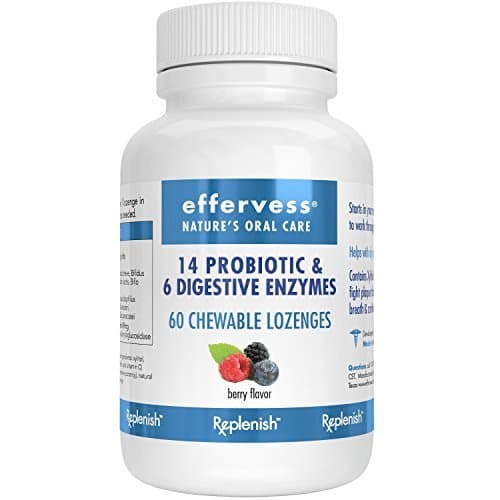 Effervess RxReplenish Dry Mouth Relief Chewable Probiotics & Digestive Enzyme Blend | 10 Billion CPU’s 60 Chewable Lozenges | Most Comprehensive Probiotic in its Class | Replenishes Good Bacteria