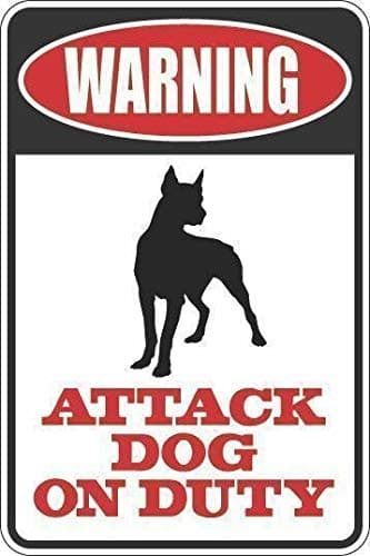 Generic Aluminum Warning Attack Dog On Duty Doberman 8"x12" Metal Novelty Sign Metal Painting Metal Poster 20x30cm Poster Metal Plaque