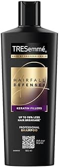 TRESemme Hairfall Defense+ Shampoo 185ml With Keratin Fillers | Longer and Stronger hair | Prevents Hair Fall due to Breakage | Paraben-Free
