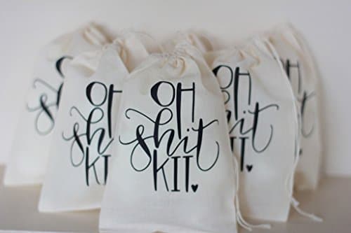Oh Shit Kit Party Drawstring Hangover Bachelorette Kit Bags 4.5 x 7 inches