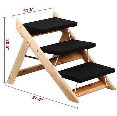 Wood Pet Stairs Dog Ramp Cat Animal Folding Portable Step Ladder Wooden Steps