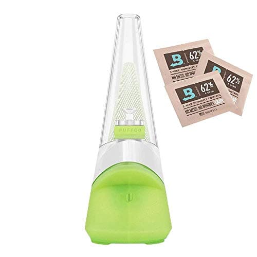 Puffco Air Shifter Glass with Mountain Peak for Zen Carpet Concentrate (Neon Lightning) | includes 3 Boveda 62% 8 gram humidity packs in resealable bag
