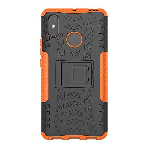 Xiaomi Mi Max 3 Case, SsHhUu Tough Heavy Duty Shock Proof Defender Cover Dual Layer Armor Combo Protective Hard Case Cover for Xiaomi Mi Max 3 2018 (6.9") Orange