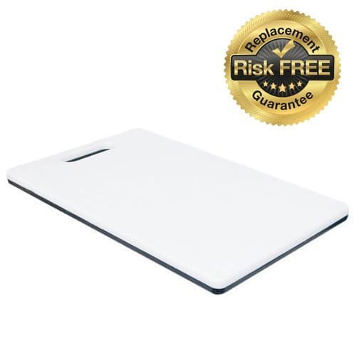 Durable Non-Slip & Non-Toxic Double Sided Design Cutting Board for Seniors & Vision Impaired (White/Black Large Color Contrast with Food)