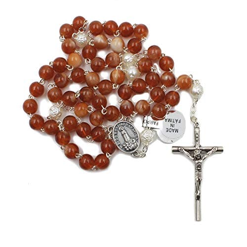 Glass Beads Catholic Our Lady of Fatima Rosary Handmade in Portugal