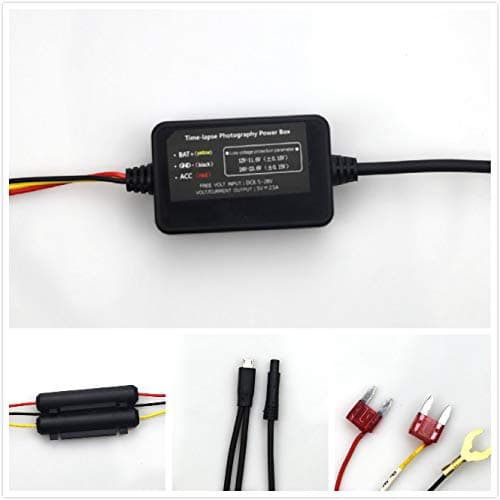 Yakola Car Camera Hardwire Micro USB Fuse Kit DVR Exclusive Power Box, OBD Power Mini Fuse Adapter 12V-5A,Low Voltage Protection, Compatible Dash Cam, GPS, All Other Micro USB Device …