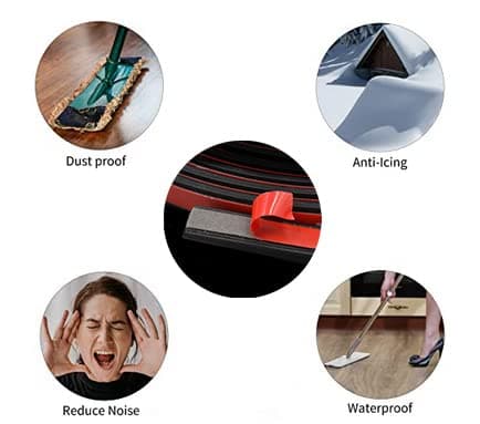 KX Automotive Universal D-Shape Door Seal 0.47" Height X 0.55" Width Weather Stripping EPDM Rubber Seal Strip Self Adhesive Car Truck Door Soundproof Noise Insulation Sealing (10 FT)
