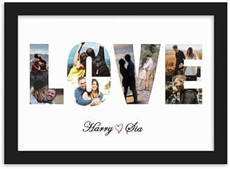 One Pinch Personalized Love Photo Collage Frame - Gift for Her, Boyfriend, Girlfriend - Birthday, Valentine's Day, Anniversary (12x18)
