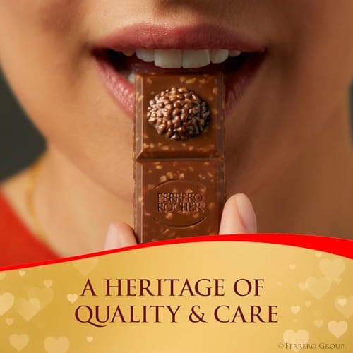 Ferrero Rocher Premium Chocolate Bars, Milk Chocolate Hazelnut & Almond Individually Wrapped, 3.1 oz each, 8 Pack