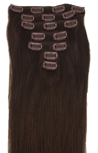 20 Clip in Remy Human Hair Extensions 2# Dark Brown 7pcs 70g by zgzjywxf