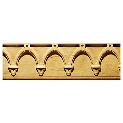 5 3/8"W x 1 1/4"P, 4" Repeat, Molding Norman Arch, 8' Length, White Oak
