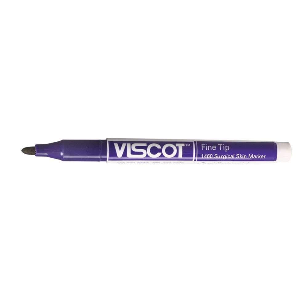 Viscot Vismark Standard Skin Marker, Fine/Reg Tipe w/Label and Rulers, Sterile, Purple, Cs/100