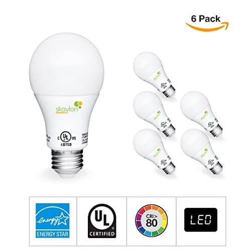 Skaylon Lighting LED A19 Light Bulb- Energy Star 60W Equivalent CRI80+ LED Bulb- Soft White 750 Lumens, UL-Listed 3000K Energy Efficient LED House Bulb For Bedroom, Bathroom, Kitchen (6 Pack, 3000K)