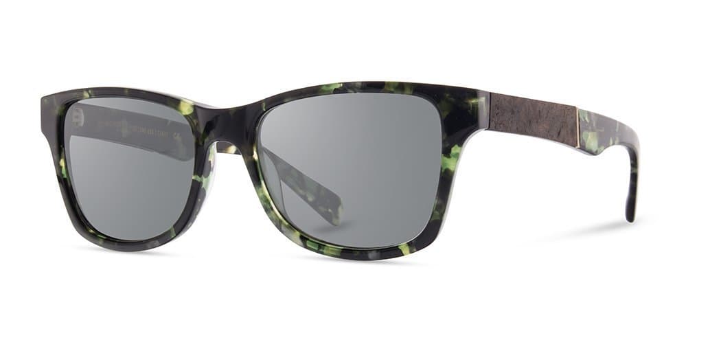 Shwood - Canby Square Acetate & Wood Sunglasses - Dark Forest // Elm Burl