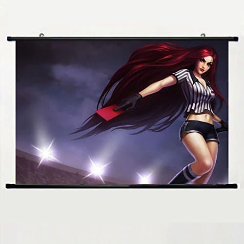 Hot Sale And Unqiue Designed Home Decor Art Game Poster With League Of Legends Referee Katarina Wall Scroll Poster Fabric Painting 24 X 16 Inch (60cm X 40 cm)