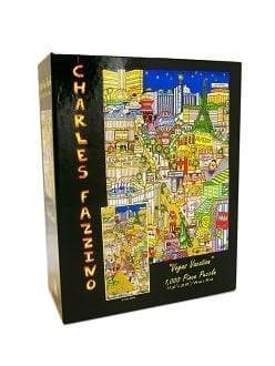 Charles Fazzino "Vegas Vacation Glitter Puzzle 1000 Pieces 17.32" x 35.43"