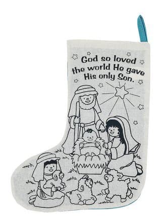 Color Your Own Nativity Christmas Stockings