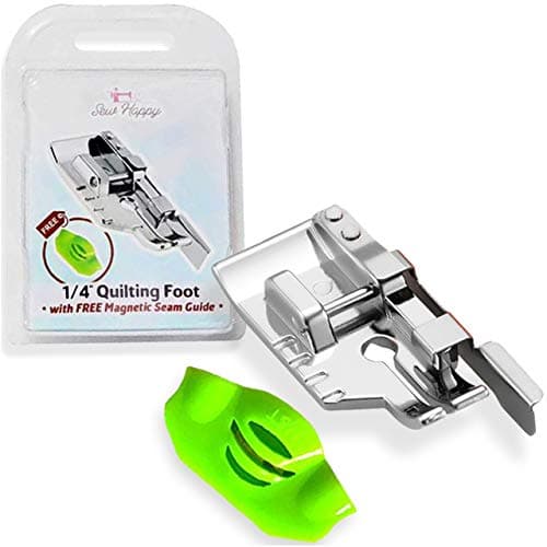 Perfect 1/4" Seams - 1/4" Quilting Foot with Free Magnetic Seam Guide - Quarter Inch Foot Fits All Singer, Brother, Babylock, Janome, Kenmore Low Shank Sewing Machines (and More!)