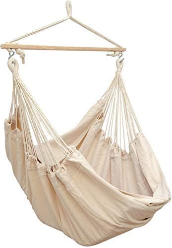AMANKA XXL Swing Chair 185x130 it rotates 360° Hanging Seat made of cloth Beige