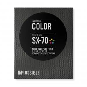 The Impossible Project SX-70 Color Instant Film with Black Round Frame
