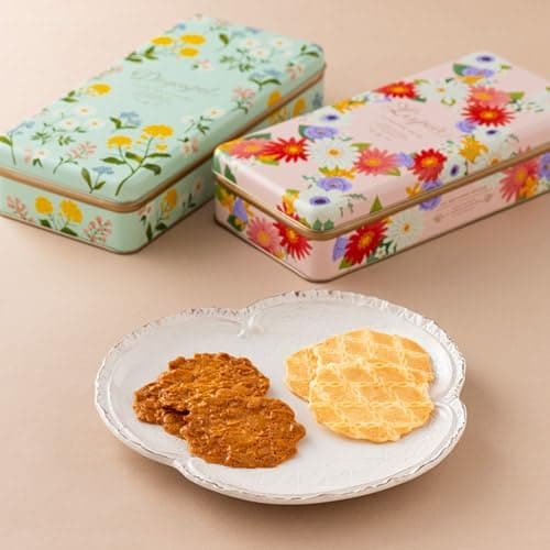 Kobe Fugetsudo Gift Set L'espoir Butter Cookies 24 pieces, Drycapot Almond and Macadamia Nut Cookies 15 pieces (Pack of 2 Tin Cans), Omiyage Gift Souvenirs Sweets Snacks, MADE IN JAPAN