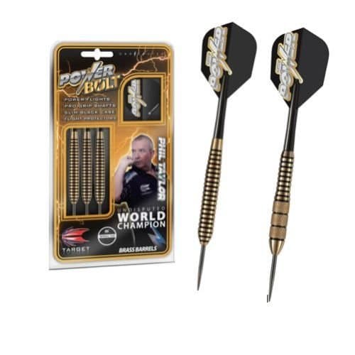 TARGET PHIL TAYLOR POWER BOLT BRASS DARTS SET 22g OR 24g