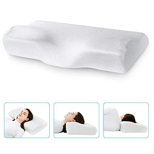 Marine Moon Memory Foam Cervical Orthopedic Pillow, Bamboo Cervical Pillow, Contour Neck Pillow for Neck and Shoulder Pain