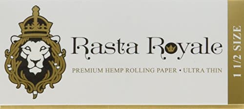 Rasta Royale 1 1/2" All Natural Ultra Thin Premium Cigarette Tobacco Hemp Rolling Paper ((B) 1 Display Case of 25 Packs)