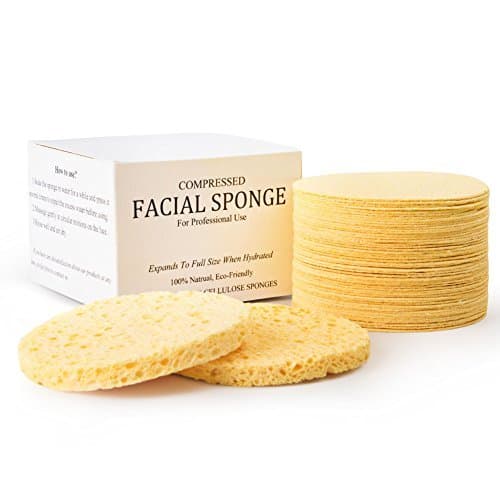 - Facial Sponges, MAXSOFT Compressed 100% Natural Cellulose Facial Cleansing Sponges-50 Count
