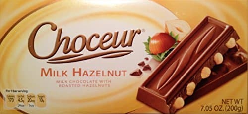 Choceur Milk Chocolate with Roasted Hazelnuts (2/7.05 oz pack) by Choceur Milk Hazelnut Chocolate